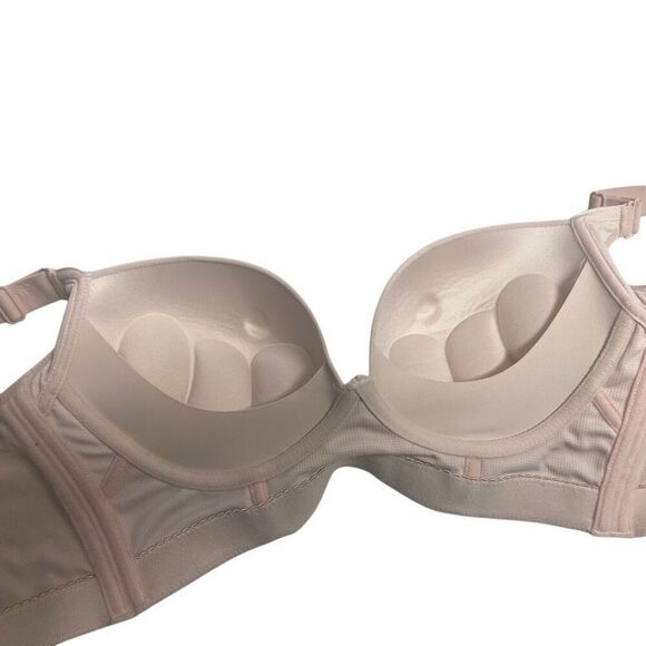 MASTECTOMY BRA Peach Inserts Nipple Indentation And Pockets Size 40 SEE DESCRIPT - Picture 2 of 10